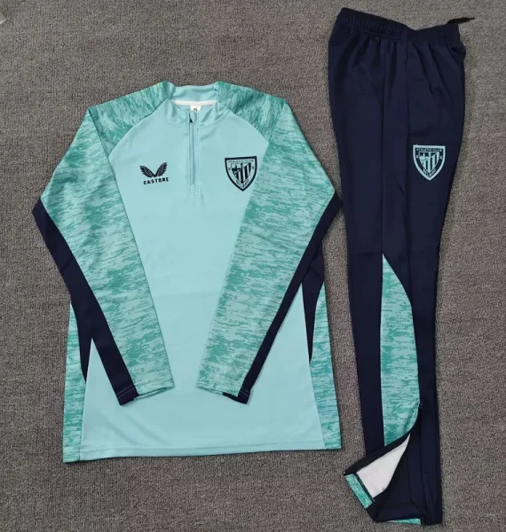 25-26 Bilbao Green Half Pull Tracksuit (Pants Have Pocket)(半拉链)