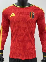2026 Belgium Home Long Sleeve Player Version Soccer Jersey (长袖球员)