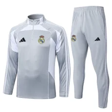 2025-26 RMA Grey white Half Pull Tracksuit #B25114(半拉链)