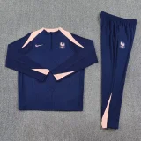 2025-26 France Royal Blue Half Pull Tracksuit (半拉链)