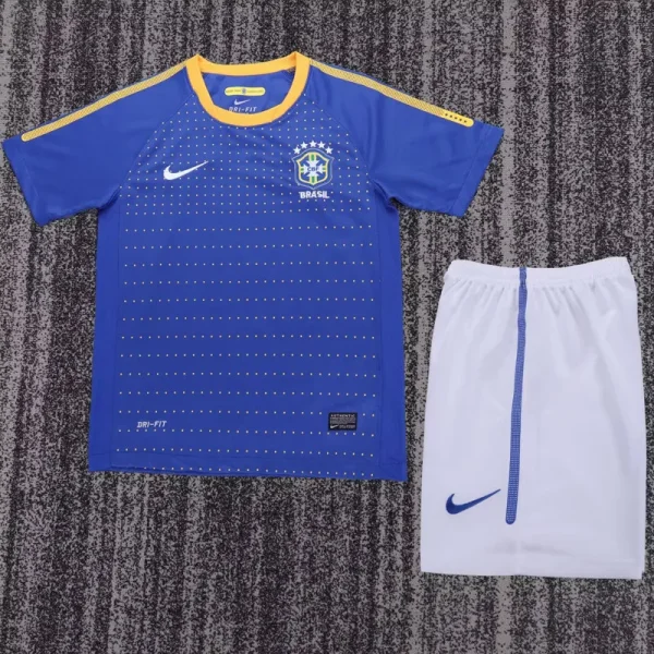 2010 Brazil Away Kids Retro Soccer Jersey