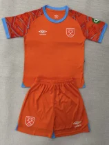 2025-26 West Ham Orange Goalkeeper Kids Soccer Jersey