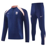 2025-26 France Royal Blue Half Pull Tracksuit (半拉链)