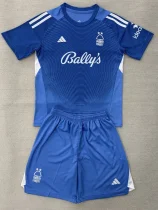 2025-26 Nottingham Forest Blue Goalkeeper Kids Soccer Jersey