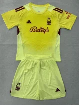 2025-26 Nottingham Forest Yellow Goalkeeper Kids Soccer Jersey