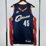 2025-26 Cleveland Cavaliers MITCHELL #45 Royal blue Retro Top Quality Hot Pressing NBA Jersey (V领)