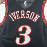 2025-26 76ERS IVERSON #3 Black Top Quality Hot Pressing NBA Jersey (V领)