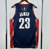 2025-26 Cleveland Cavaliers JAMES #23 Royal blue Retro Top Quality Hot Pressing NBA Jersey (V领)