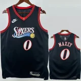 2025-26 76ERS MAXEY #0 Black Top Quality Hot Pressing NBA Jersey (V领)