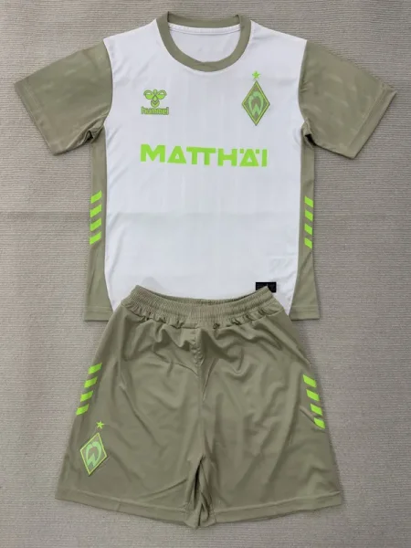 2025-26 Werder Bremen Away Kids Soccer Jersey