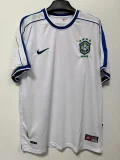 1998 Brazil White Retro Soccer Jersey