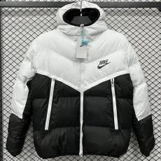 2025-26 CV003 NK White Black Hooded Cotton Coat #棉衣