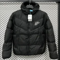 2025-26 CV003 NK Black Hooded Cotton Coat #棉衣