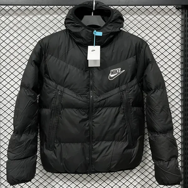 2025-26 CV003 NK Black Hooded Cotton Coat #棉衣