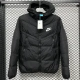 2025-26 CV001 NK Black Hooded Cotton Coat #棉衣
