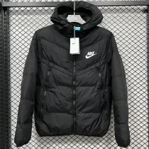 2025-26 CV001 NK Black Hooded Cotton Coat #棉衣