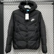 2025-26 CV001 NK Black Hooded Cotton Coat #棉衣
