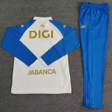 2025-26 La Coruna White Half Pull Tracksuit (Pants Have Pocket)(半拉链)