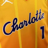 2025-26 Hornets BALL #1 Orange City Edition Top Quality Hot Pressing NBA Jersey(V领)