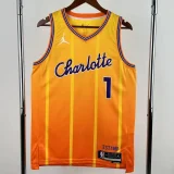 2025-26 Hornets BALL #1 Orange City Edition Top Quality Hot Pressing NBA Jersey(V领)