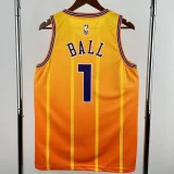 2025-26 Hornets BALL #1 Orange City Edition Top Quality Hot Pressing NBA Jersey(V领)