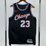 2025-26 BULLS JORDAN #23 Black City Edition Top Quality Hot Pressing NBA Jersey