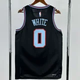 2025-26 BULLS WHITE #0 Black City Edition Top Quality Hot Pressing NBA Jersey