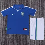 1997 Brazil Away Kids Retro Soccer Jersey