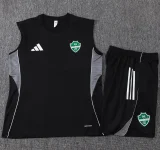 2025-26 Al-Ahli Saudi Black Tank top and shorts suit #D25246