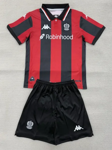 2025-26 OGC Nice Home Kids Soccer Jersey