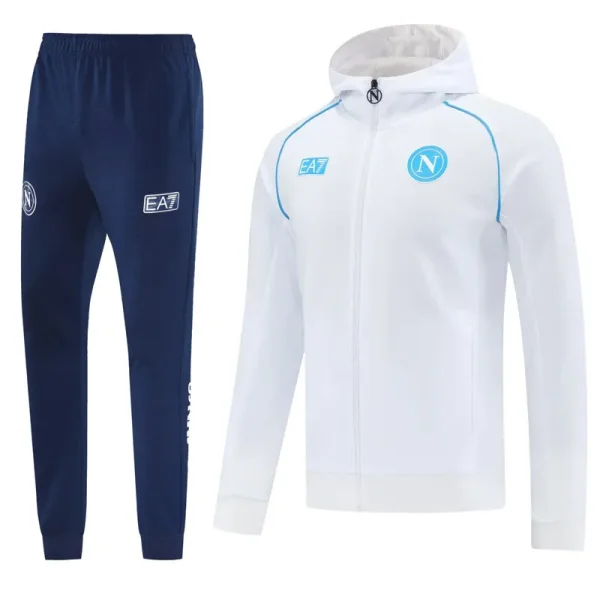 2025-26 Napoli White Hoodie Jacket Tracksuit #01