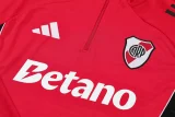 25-26 River Plate Red Half Pull Tracksuit (半拉链)
