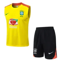 25-26 Brazil Yellow Tank top and shorts suit #D25250
