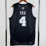 25-26 SA Spurs FOX #4 Black City Edition Top Quality Hot Pressing NBA Jersey (V领）