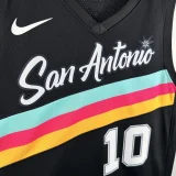 25-26 SA Spurs SOCHAN #10 Black City Edition Top Quality Hot Pressing NBA Jersey (V领）