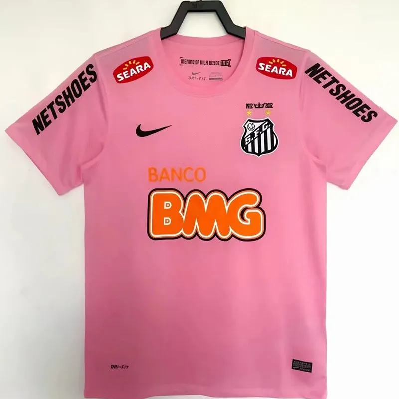 US$ 19.00 - 2012-2013 Santos FC Pink Retro Soccer Jersey - www.motios6.com