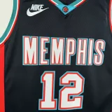 25-26 Grizzlies MORANT #12 Black Retro Top Quality Hot Pressing NBA Jersey