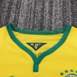 2014 Brazil Home Kids Retro Soccer Jersey