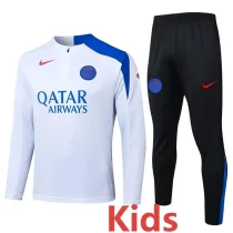 25-26 PSG White Kids Half Pull Tracksuit #E25192(童装)(半拉链)