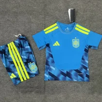 26-27 Spain Blue Goalkeeper Kids Soccer Jersey