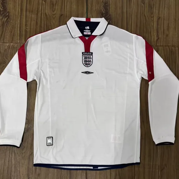 2004 England Home Retro Long Sleeve Soccer Jersey (长袖)