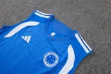 26-27 Cruzeiro Fancy blue Tank top and shorts suit #D26006