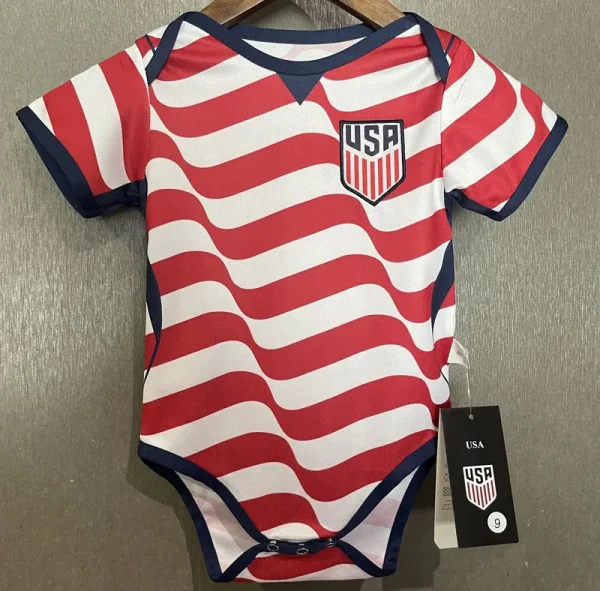 26-27 USA Red White Baby Infant Crawl Suit