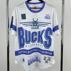 2026 BUCKS White Retro High Quality Casual T-Shirt #MN