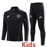 25-26 Man City Black Kids Half Pull Tracksuit #E25238(童装)(半拉链)