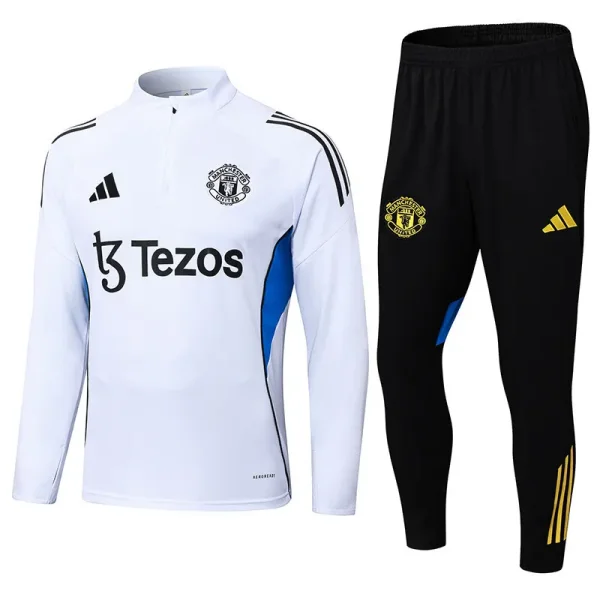 25-26 Man Utd White Half Pull Tracksuit (半拉链)
