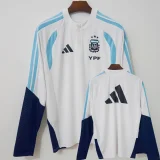 2026-27 Argentina White Top Half Pull Tracksuit (半拉上衣)