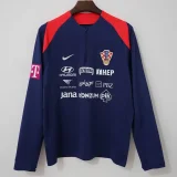 26-27 Croatia Royal blue Top Half Pull Tracksuit (半拉上衣)