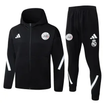 25-26 Ajax Black Hoodie Jacket Tracksuit #F639
