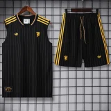 25-26 Man Utd Black Tank top and shorts suit